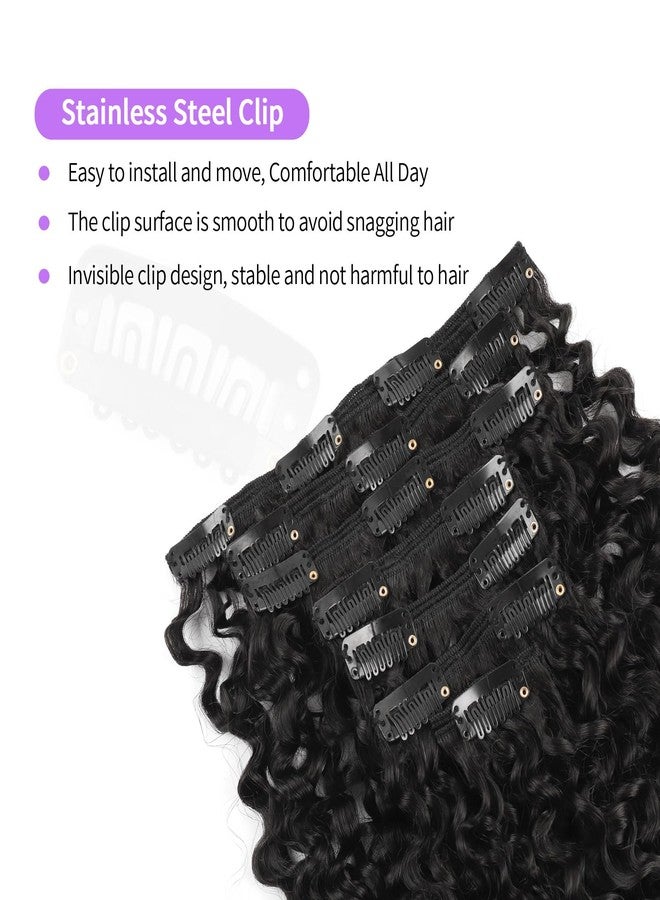 Sassina Spiral Curly Clip in Hair Extensions Human Hair Invisible Human Hair Extensions for Women Natural Black Double Weft Clip in Extensions Thick Soft Natural Human Hair 7Pcs 120G 16 Inch - Image 5